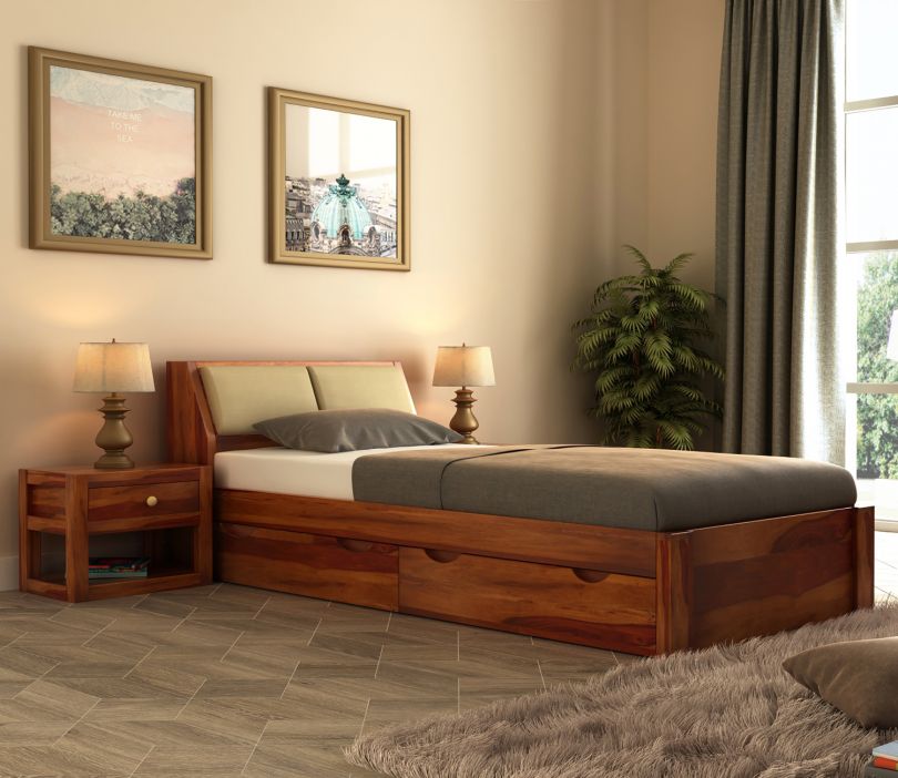 single bed design with storage